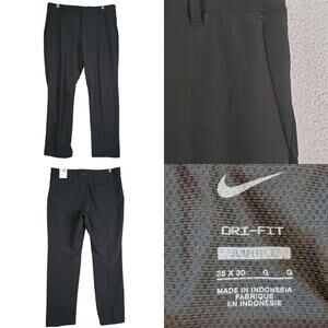 Nike Dri-Fit Golf Pants Men’s Size 35x30 Black Flat Front Chino Performance New